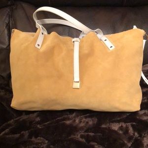Tiffany and Co. Reversible Suede Tote, One Side is Tan & Reverses to Tan & Cream